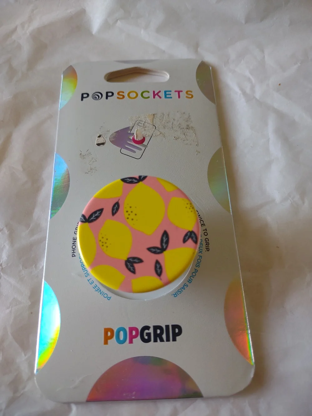 PopSockets PopGrip Yellow Lemon Print Phone Grip